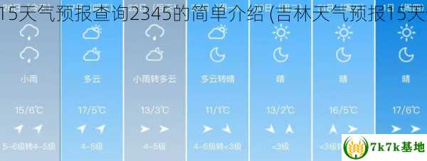 吉林天气预报15天气预报查询2345的简单介绍 (吉林天气预报15天查询百度一下)