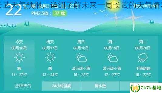 长武天气预报，详细了解未来一周长武的天气情况