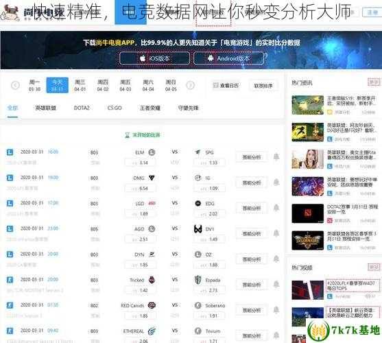 快速精准，电竞数据网让你秒变分析大师