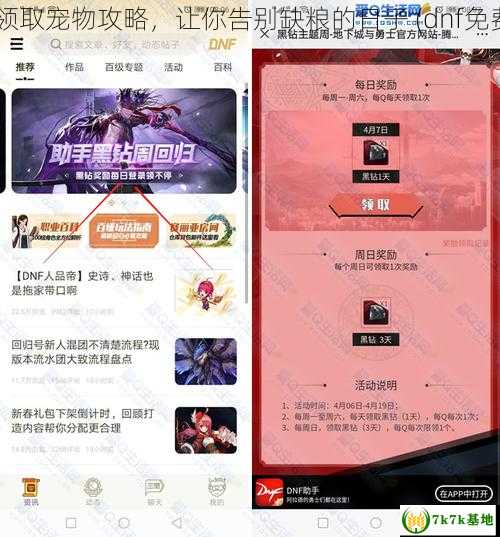 dnf：免费领取宠物攻略，让你告别缺粮的日子 (dnf免费领取黑钻)