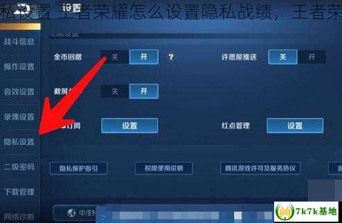 王者荣耀有哪些隐私设置 王者荣耀怎么设置隐私战绩，王者荣耀有哪些隐藏符号