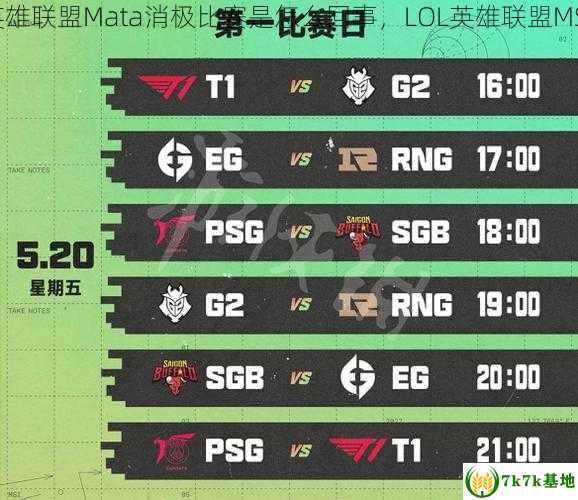 LOL英雄联盟Mata消极比赛是怎么回事，LOL英雄联盟MSI对阵