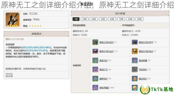 原神无工之剑详细介绍介绍，原神无工之剑详细介绍